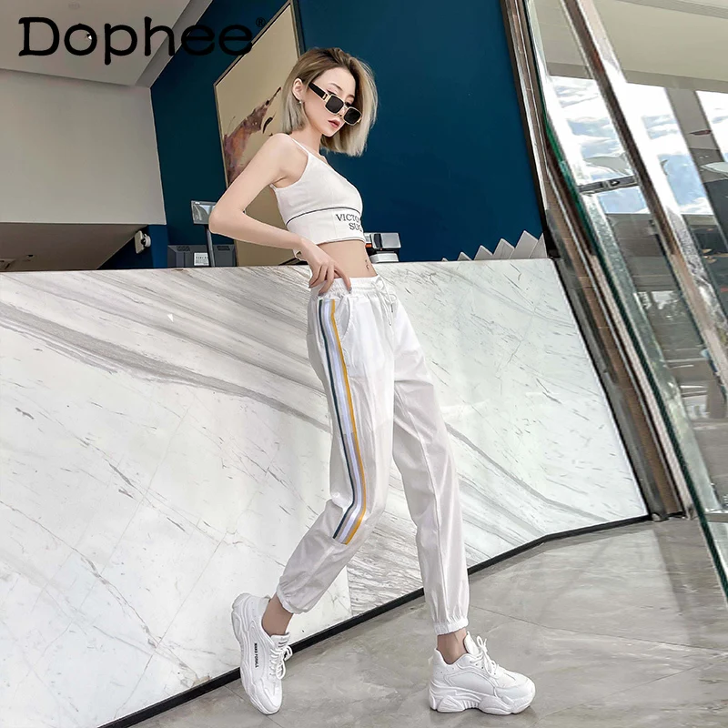 New Arrival Fashion White Casual Pants for Women 2022 Summer Thin Harem Sweatpants Student Straight High Waist Sports Pants Tide
New Arrival Fashion White Casual Pants for Women 2022 Summer Thin Harem Sweatpants Student Straight High Waist Sports Pants Tide