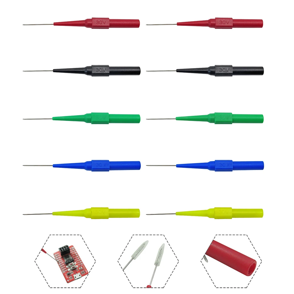 10pcs Test Probe Insulation Wire Piercing Probe Non-Destructive Test Probe For 4mm Banana P5007 30V-60V Detection Probe
10pcs Test Probe Insulation Wire Piercing Probe Non-Destructive Test Probe For 4mm Banana P5007 30V-60V Detection Probe