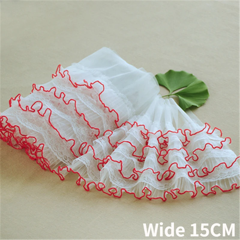18CM Wide Luxury Multi-layer Mesh Crinkle Lace Needlework Ruffles Edge Trim Wedding Fluffy Dress Apparel Fabric DIY Sewing Decor
18CM Wide Luxury Multi-layer Mesh Crinkle Lace Needlework Ruffles Edge Trim Wedding Fluffy Dress Apparel Fabric DIY Sewing Decor