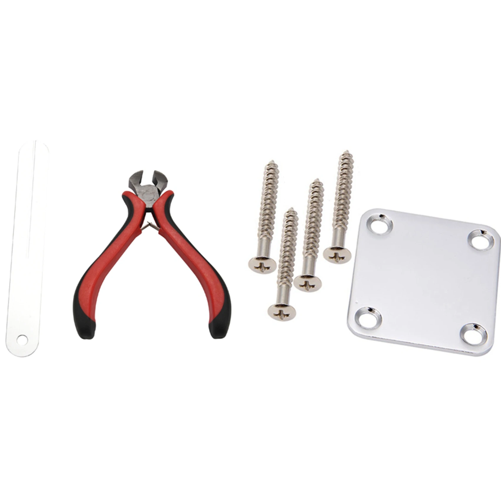 1 Set Electric Guitar Neck Plate and Screws with 1 Set Guitar Fret Puller Protect Fretboard Steel Plate Kit
1 Set Electric Guitar Neck Plate and Screws with 1 Set Guitar Fret Puller Protect Fretboard Steel Plate Kit