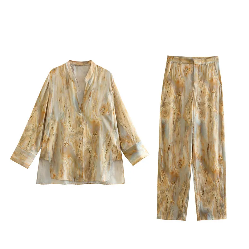 SuperAen Autumn 2023 New Satin Printed Shirt with Straight Waist Pants Two Pieces Sets 
SuperAen Autumn 2023 New Satin Printed Shirt with Straight Waist Pants Two Pieces Sets