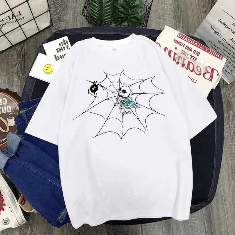 Women Tshirts Summer Short Sleeve Cartoon Girl Print Vintage T Shirts Polyester Graphic Tees Spider Web Skeleton Round Neck Tee
Women Tshirts Summer Short Sleeve Cartoon Girl Print Vintage T Shirts Polyester Graphic Tees Spider Web Skeleton Round Neck Tee