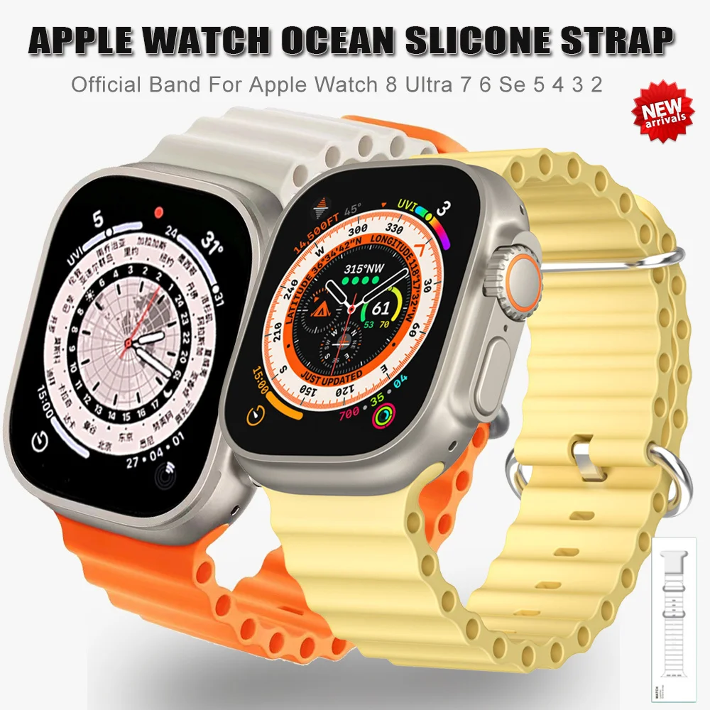 Official Silicone Ocean Loop Band for Apple Watch Band Ultra 49mm 45mm 44mm 40mm 41mm Correa Bracelet for iwatch Serie 8 7 6 5
Official Silicone Ocean Loop Band for Apple Watch Band Ultra 49mm 45mm 44mm 40mm 41mm Correa Bracelet for iwatch Serie 8 7 6 5