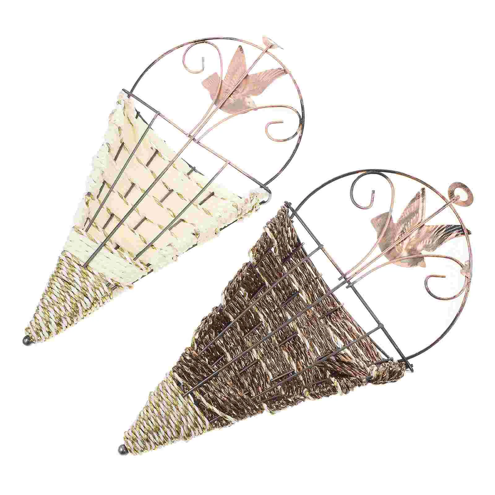 Wall Hanging Flower Basket Triangle Decor Holder Iron Frame Weaving Artificial Planter
Wall Hanging Flower Basket Triangle Decor Holder Iron Frame Weaving Artificial Planter