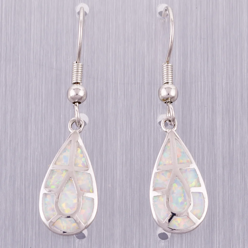 KONGMOON Teardrop Shape White Fire Opal Silver Plated Jewelry for Women Dangle Drop Earrings
KONGMOON Teardrop Shape White Fire Opal Silver Plated Jewelry for Women Dangle Drop Earrings