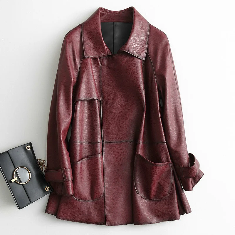 2023Leather jacket,New Genuine Leather Jacket Women Spring Autumn Jackets Long 100% Real Sheepskin Coat Female Streetwear Slim 2
2023Leather jacket,New Genuine Leather Jacket Women Spring Autumn Jackets Long 100% Real Sheepskin Coat Female Streetwear Slim 2