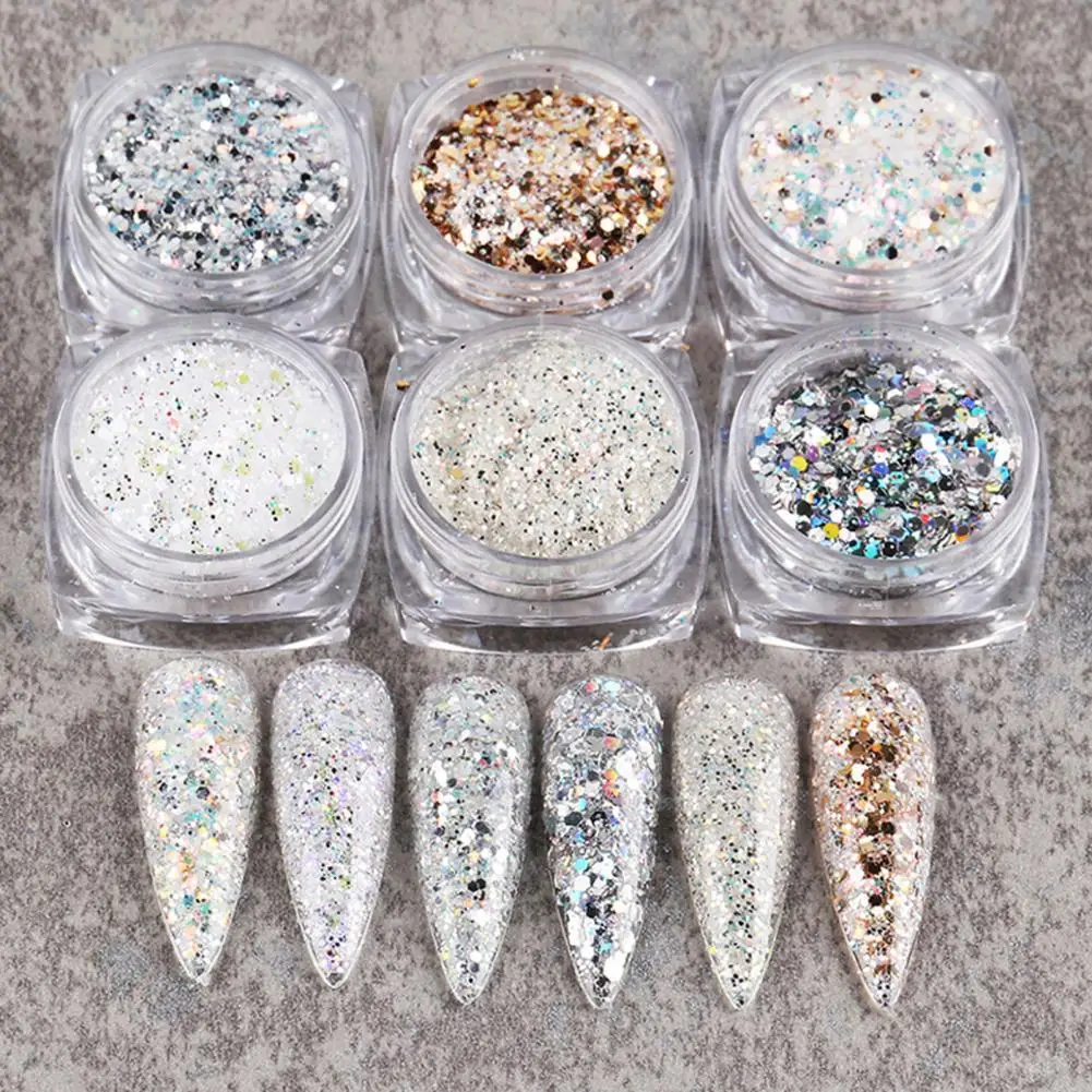 6Pcs 1g Acrylic Nail Powder Shiny DIY Portable Nail Design Glitter Powder for Women Fashion Nail Art Accessories Sequins
6Pcs 1g Acrylic Nail Powder Shiny DIY Portable Nail Design Glitter Powder for Women Fashion Nail Art Accessories Sequins