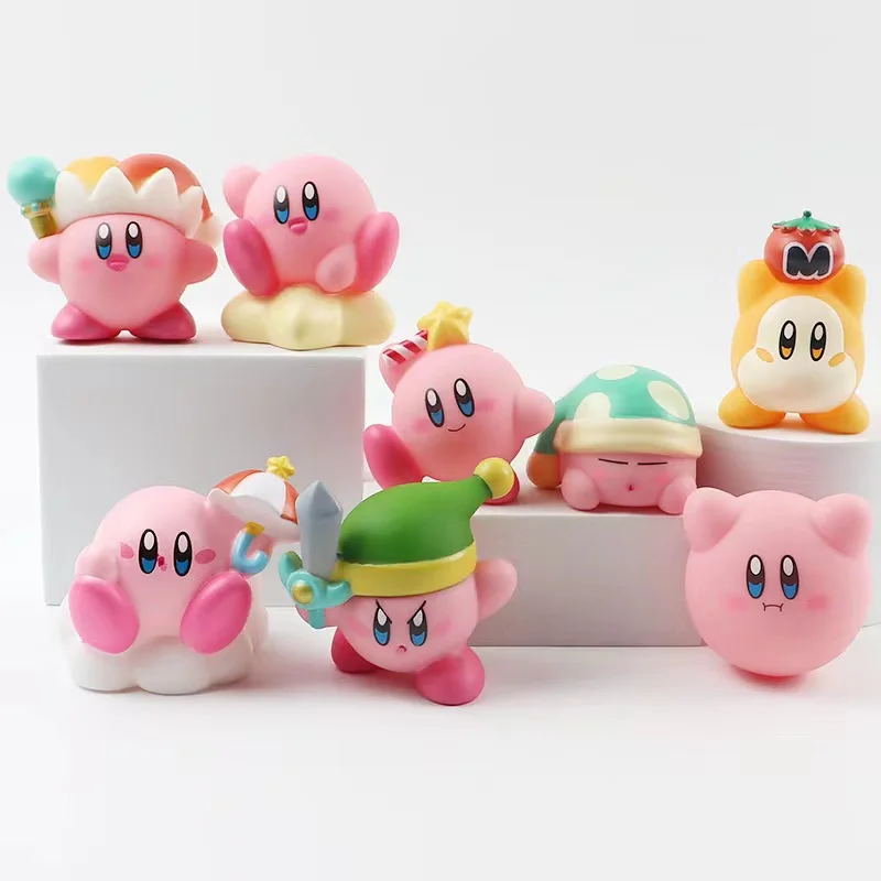 

8pcs/set Kirby Anime Games Figure Pink Kirby Waddle Dee Doo Cute Cartoon Collect Mini Toys Dolls Action Toy Figure Birthday Gift