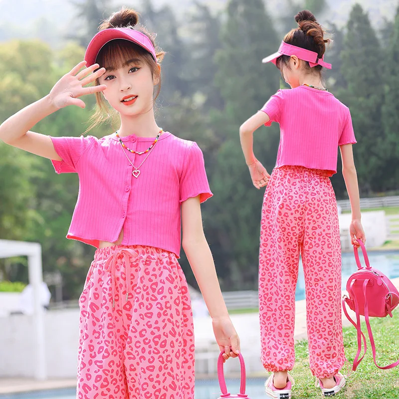 Children Summer Sets Girls Short Sleeve Tops+Leopard Pants Kids Clothing 2pcs Fashion Outfits for Baby Girl Clothes
Children Summer Sets Girls Short Sleeve Tops+Leopard Pants Kids Clothing 2pcs Fashion Outfits for Baby Girl Clothes