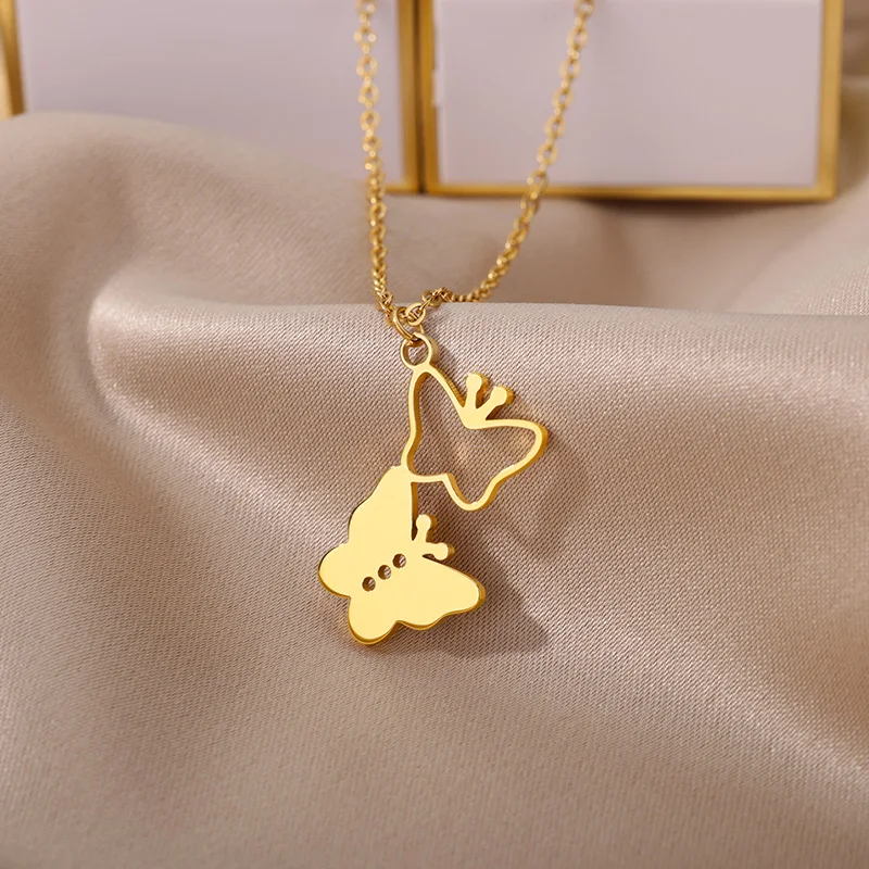 Double Butterfly Pendant Necklace for Women Stainless Steel Gold Color Necklaces Femme Clavicle Chain Couple Wedding Jewelry
Double Butterfly Pendant Necklace for Women Stainless Steel Gold Color Necklaces Femme Clavicle Chain Couple Wedding Jewelry