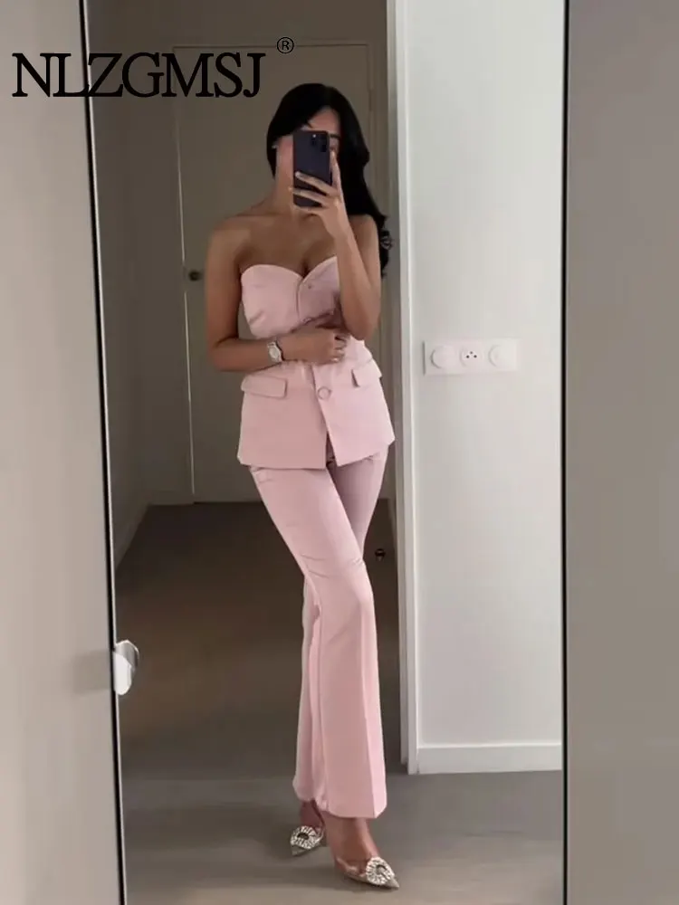 Nlzgmsj TRAF 2023 Woman 2 Piece Set Shirt Suit Slash Neck Top+Pleats Wide Leg Pants Causal Outfits
Nlzgmsj TRAF 2023 Woman 2 Piece Set Shirt Suit Slash Neck Top+Pleats Wide Leg Pants Causal Outfits