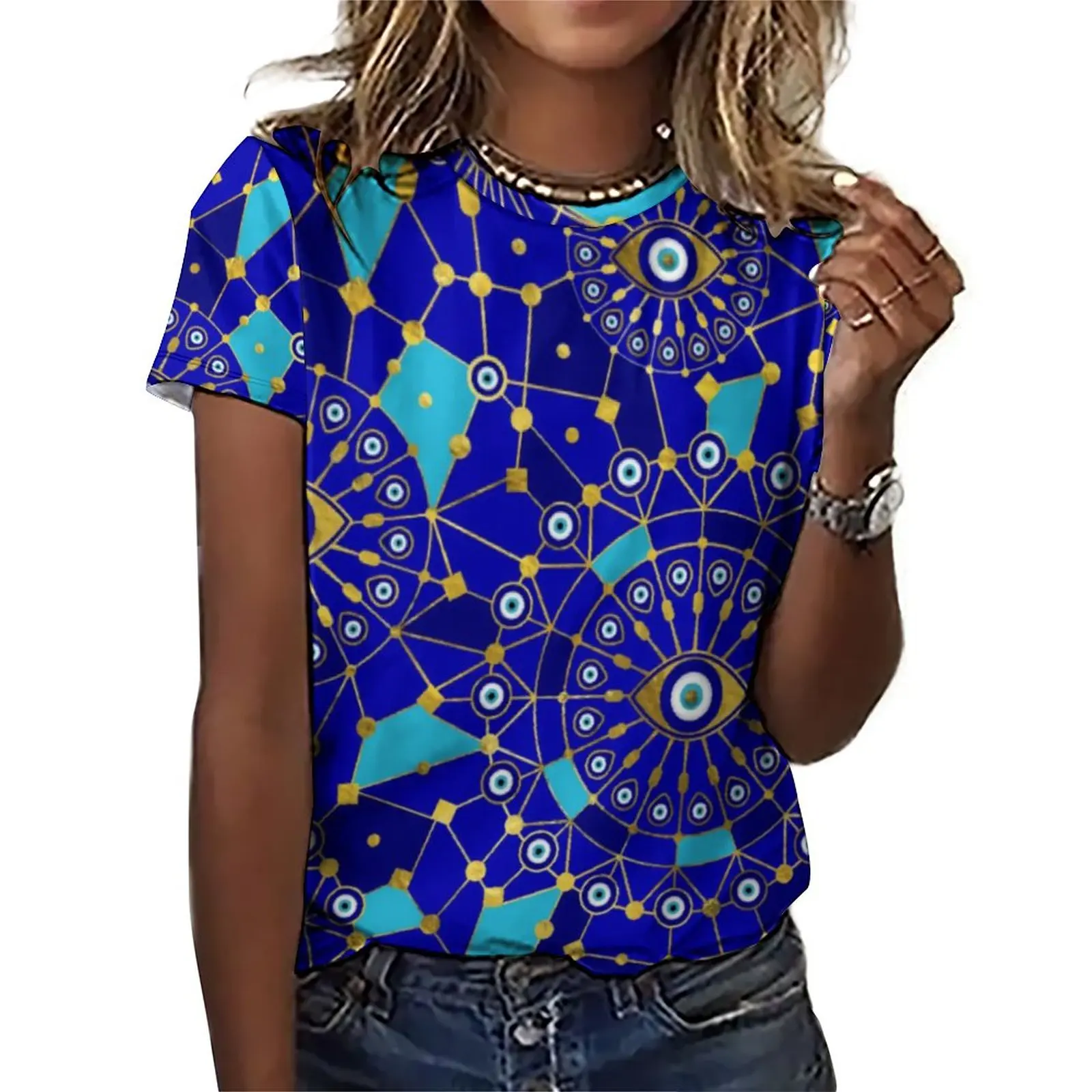 Greek Evil Eye Print T-Shirt Nazar Charm Harajuku Oversized T-Shirts Short Sleeve Casual Tees Women Sexy Graphic Tops
Greek Evil Eye Print T-Shirt Nazar Charm Harajuku Oversized T-Shirts Short Sleeve Casual Tees Women Sexy Graphic Tops