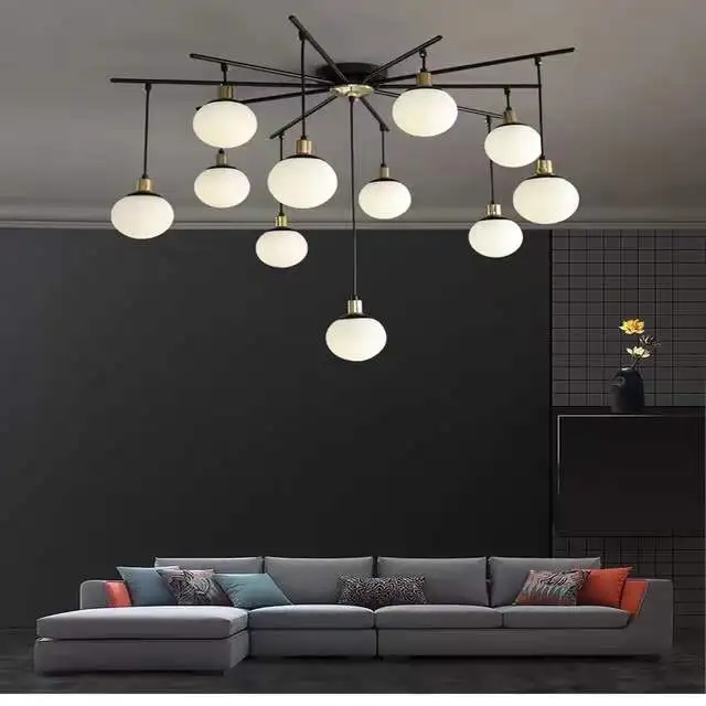 

Magic Bean Chandelier Postmodern Minimalist Restaurant Creative Chandeliers Nordic Living Room LED Chandelier Glass Ball Lights