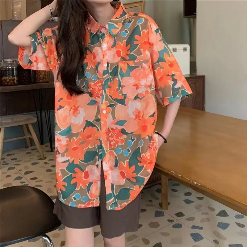EBAIHUI Women's Printed Shirt Retro Leisure Ladies Korean Style Blouse Summer Hawaiian Loose Short Sleeved Couple Blusas
EBAIHUI Women's Printed Shirt Retro Leisure Ladies Korean Style Blouse Summer Hawaiian Loose Short Sleeved Couple Blusas