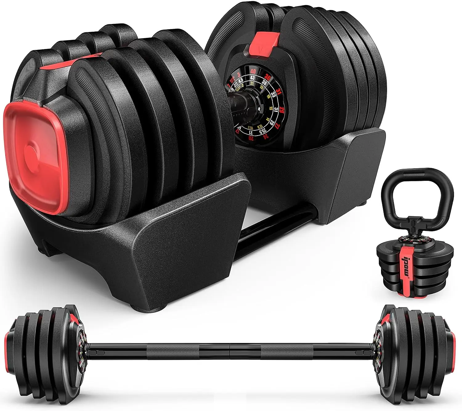 Adjustable Dumbbell Set 40lbs with 12 Weight Increment, Multifuntion Free Weight Set for Home Gym Used as Dumbbell, Barbell, Ket
Adjustable Dumbbell Set 40lbs with 12 Weight Increment, Multifuntion Free Weight Set for Home Gym Used as Dumbbell, Barbell, Ket