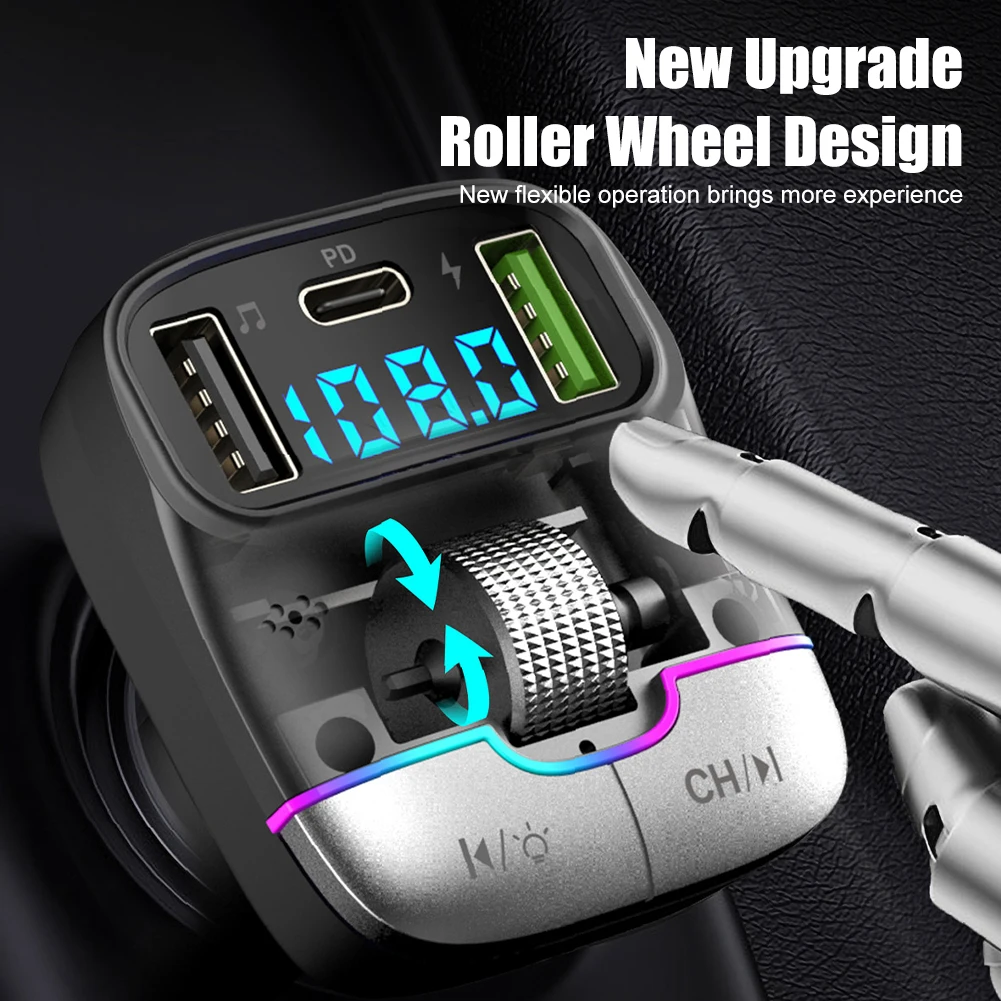 1PCS Car FM Transmitter Wireless Bluetooth-Compatible 5.3 Receiver Hands Free MP3 Player Dual USB PD Fast Charging Adapter
1PCS Car FM Transmitter Wireless Bluetooth-Compatible 5.3 Receiver Hands Free MP3 Player Dual USB PD Fast Charging Adapter