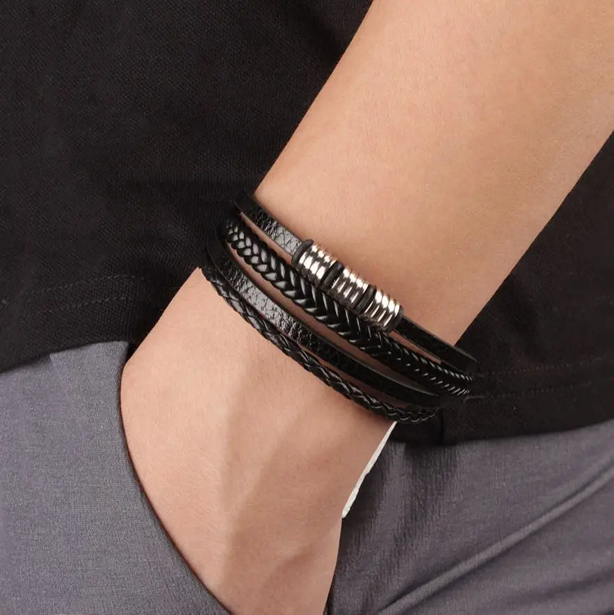 New Bracelet Fashion Men's Jewelry Classic Multilayer Braided Leather Bracelet Homme New Year Men Gift Bracelets For Men
New Bracelet Fashion Men's Jewelry Classic Multilayer Braided Leather Bracelet Homme New Year Men Gift Bracelets For Men