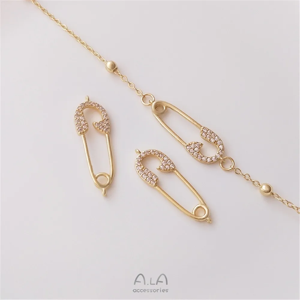 14K gold con pin shaped double hanging accessories diy bracelet necklace earrings pendant
14K gold con pin shaped double hanging accessories diy bracelet necklace earrings pendant
