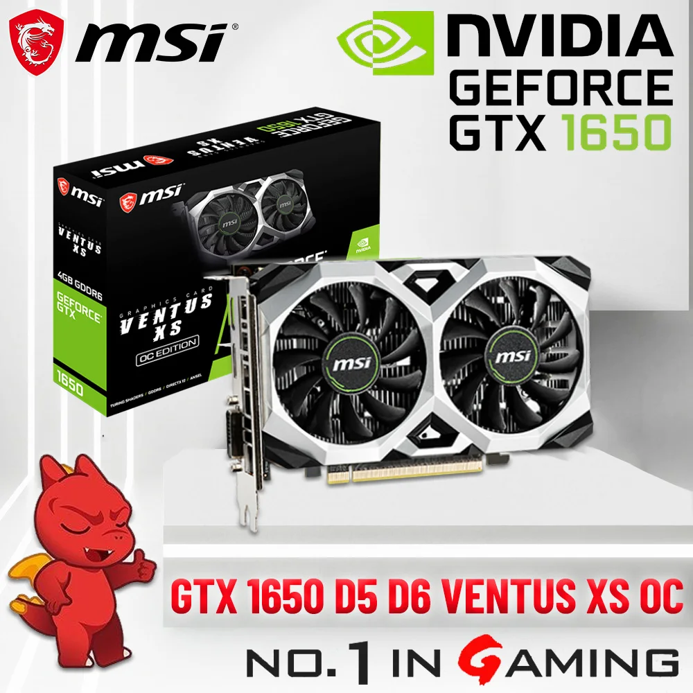GDDR6 карта GTX 1650 12000 МГц 7680 × 4320 RTX графика 4 Гб PCI Express 3 0 16X HDCP видеокарта 6 контактов