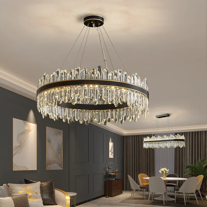 Black Luxury Modern Chandelier Crystal Living Room Round Hanging Lamp Dining Bedroom Oval Kitchen Led Cristal Lustre Lighting
Black Luxury Modern Chandelier Crystal Living Room Round Hanging Lamp Dining Bedroom Oval Kitchen Led Cristal Lustre Lighting