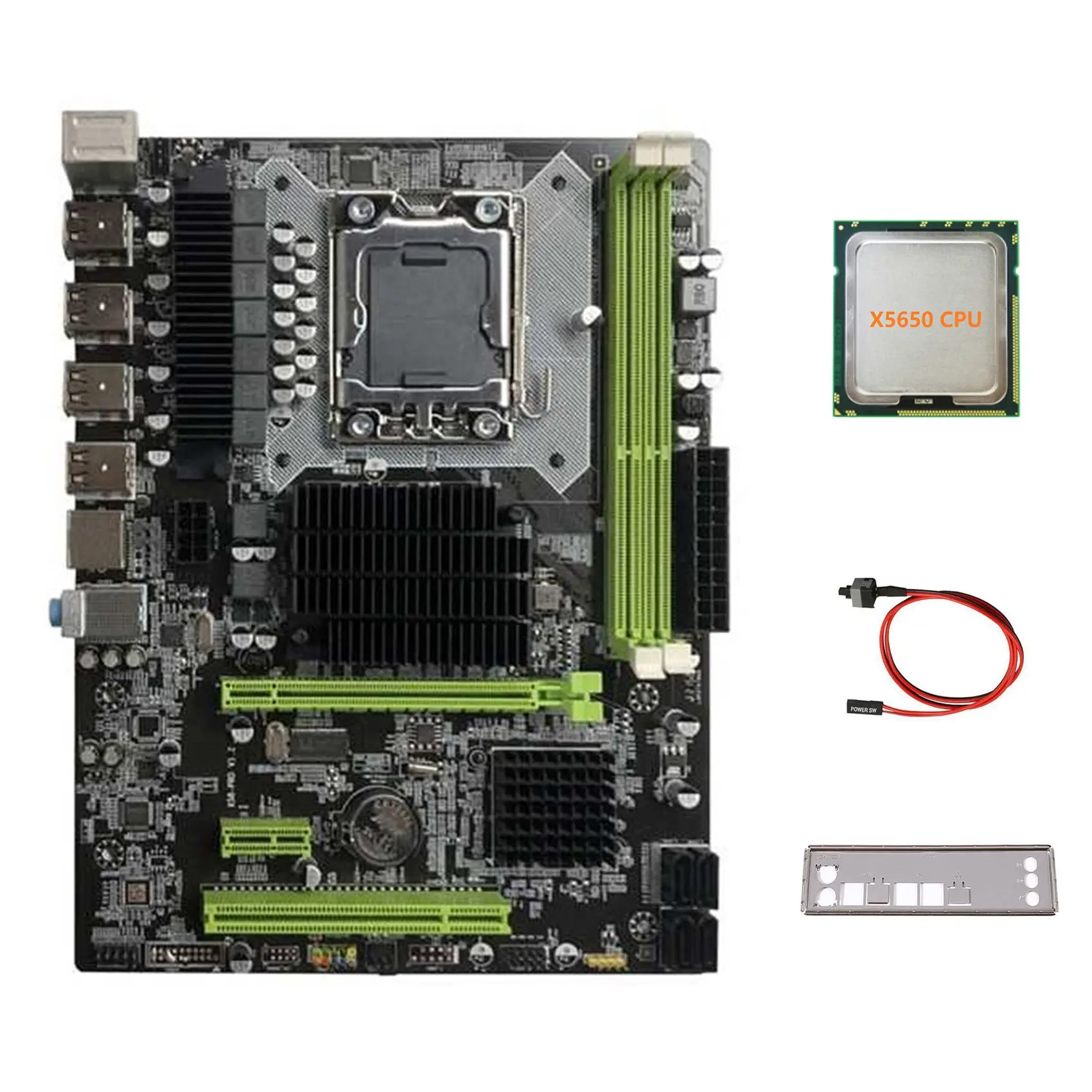 X58 Motherboard LGA1366 Computer Motherboard Supports DDR3 ECC RAM Support RX Graphics Card with X5650 CPU+Switch Cable
X58 Motherboard LGA1366 Computer Motherboard Supports DDR3 ECC RAM Support RX Graphics Card with X5650 CPU+Switch Cable