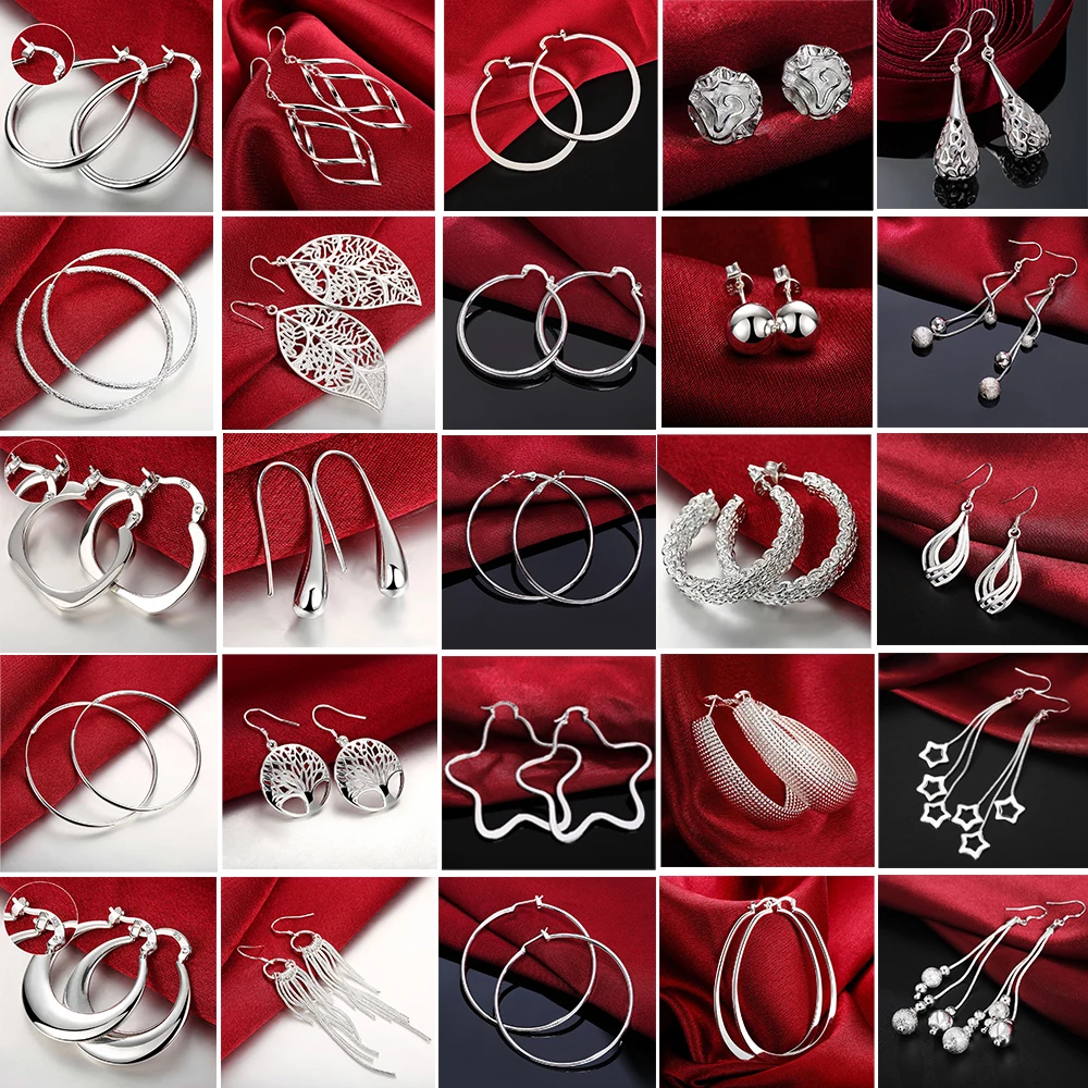 Top Quality 925 Sterling Silver Earrings Simple Round Circle Hoop Earrings For Woman Fashion Wedding Engagement Charm Jewelry
Top Quality 925 Sterling Silver Earrings Simple Round Circle Hoop Earrings For Woman Fashion Wedding Engagement Charm Jewelry