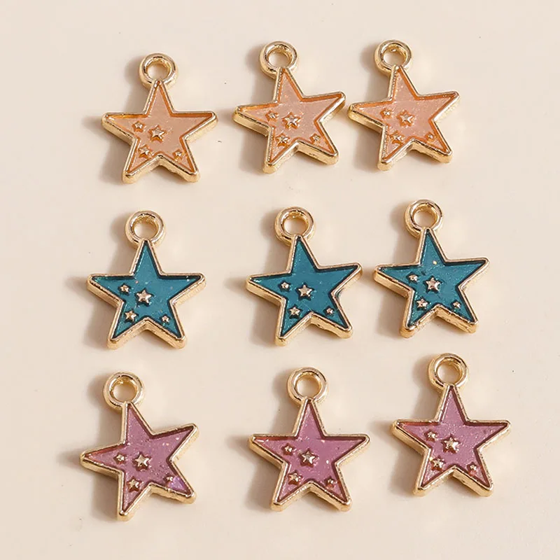 10Pcs 10*12mm Enamel Cute Charms Metal Mini Stars Pendant for Necklace Bracelet Handmade Jewelry Making Supplies DIY
10Pcs 10*12mm Enamel Cute Charms Metal Mini Stars Pendant for Necklace Bracelet Handmade Jewelry Making Supplies DIY