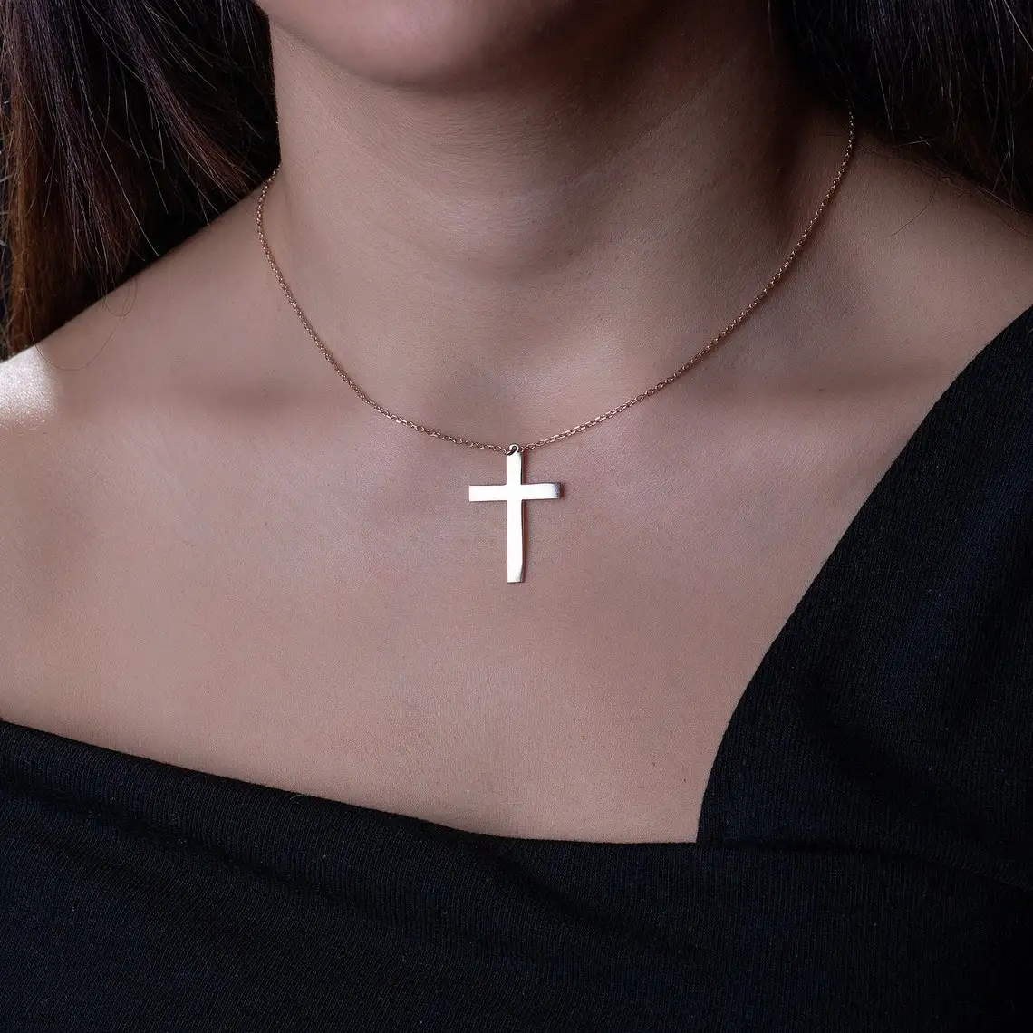 Модное классическое ожерелье с крестом, цепочка из нержавеющей стали, Очаровательное ожерелье, индивидуальный кулон для женщин, чокеры, юве...
Модное классическое ожерелье с крестом, цепочка из нержавеющей стали, Очаровательное ожерелье, индивидуальный кулон для женщин, чокеры, юве...