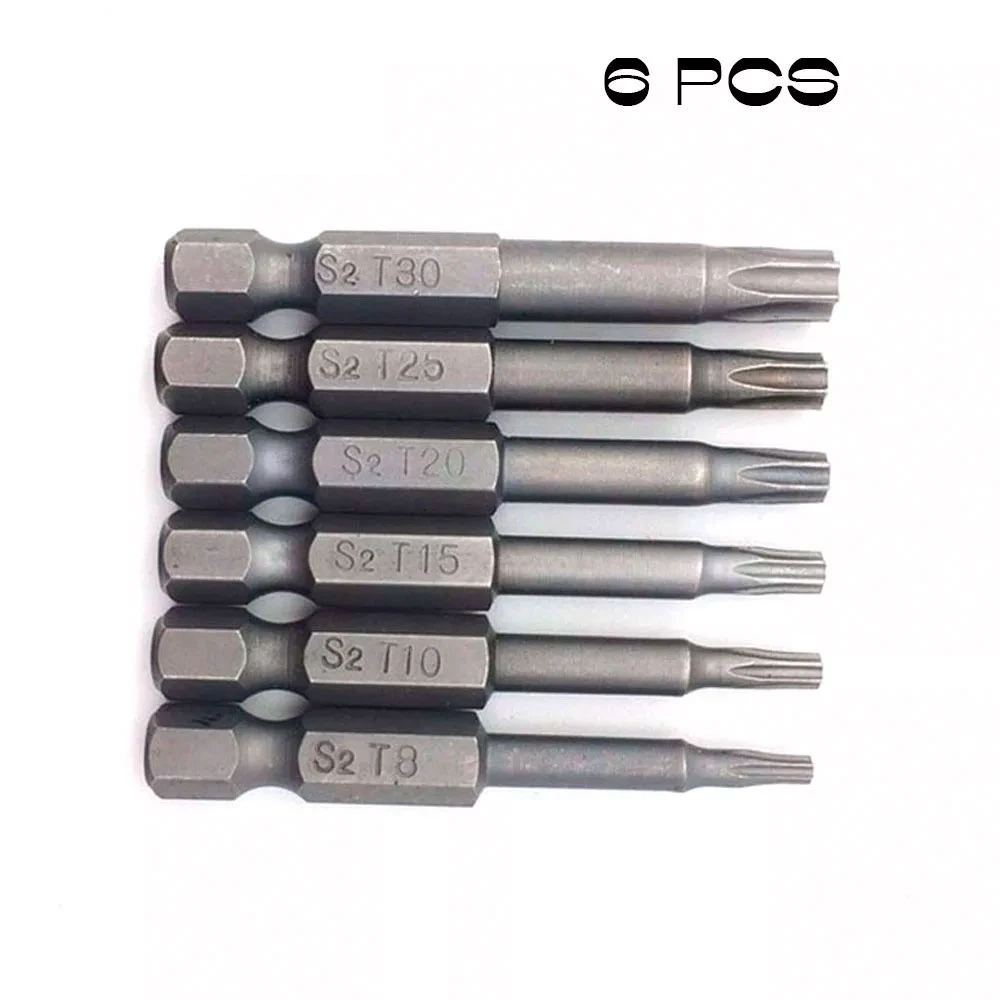 Binoax 6 pcs/set 50mm Magnetic Torx Screwdriver Bits 1/4" Hex Shank T8 T10 T15 T20 T25 T30
Binoax 6 pcs/set 50mm Magnetic Torx Screwdriver Bits 1/4" Hex Shank T8 T10 T15 T20 T25 T30