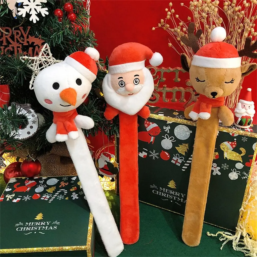 

Плюшевый Рождественский браслет на запястье для рождества, Женский праздничный декор для детей и взрослых, браслет на запястье с Санта-Клаусом, оленем, оленем, снеговиком