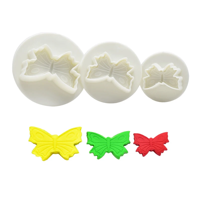 3PCS Tools Confectionery Plungers Butterfly Plastic Baking Mold Kitchen Biscuit Cutter Pastry Stamp Die Fondant Cake Decorating
3PCS Tools Confectionery Plungers Butterfly Plastic Baking Mold Kitchen Biscuit Cutter Pastry Stamp Die Fondant Cake Decorating