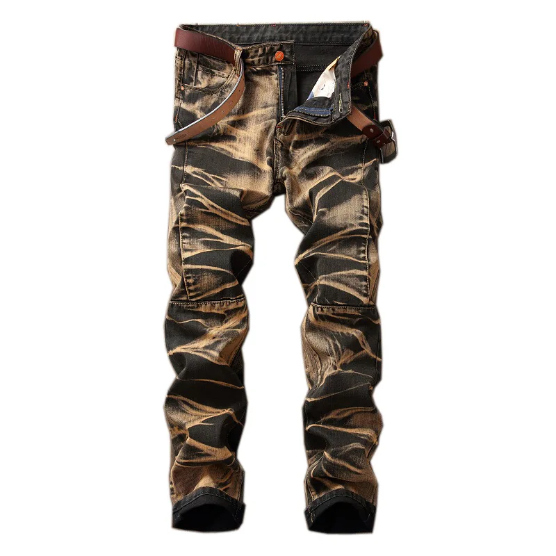 High Quality Men Casual Do old retro Jeans Coated Slim Straight Pleated Biker Jeans Pants Male Denim fashion Casual trousers
High Quality Men Casual Do old retro Jeans Coated Slim Straight Pleated Biker Jeans Pants Male Denim fashion Casual trousers
