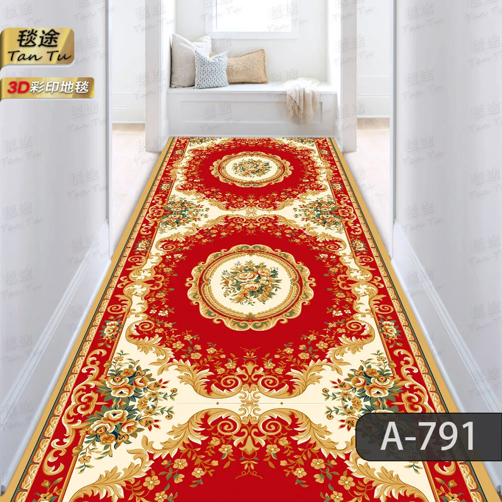 

Custom Made Long Hallway Carpets European Stairs Corridor Carpet Hotel Hallway Runner Carpet Area Rugs Non-slip Floor Mat