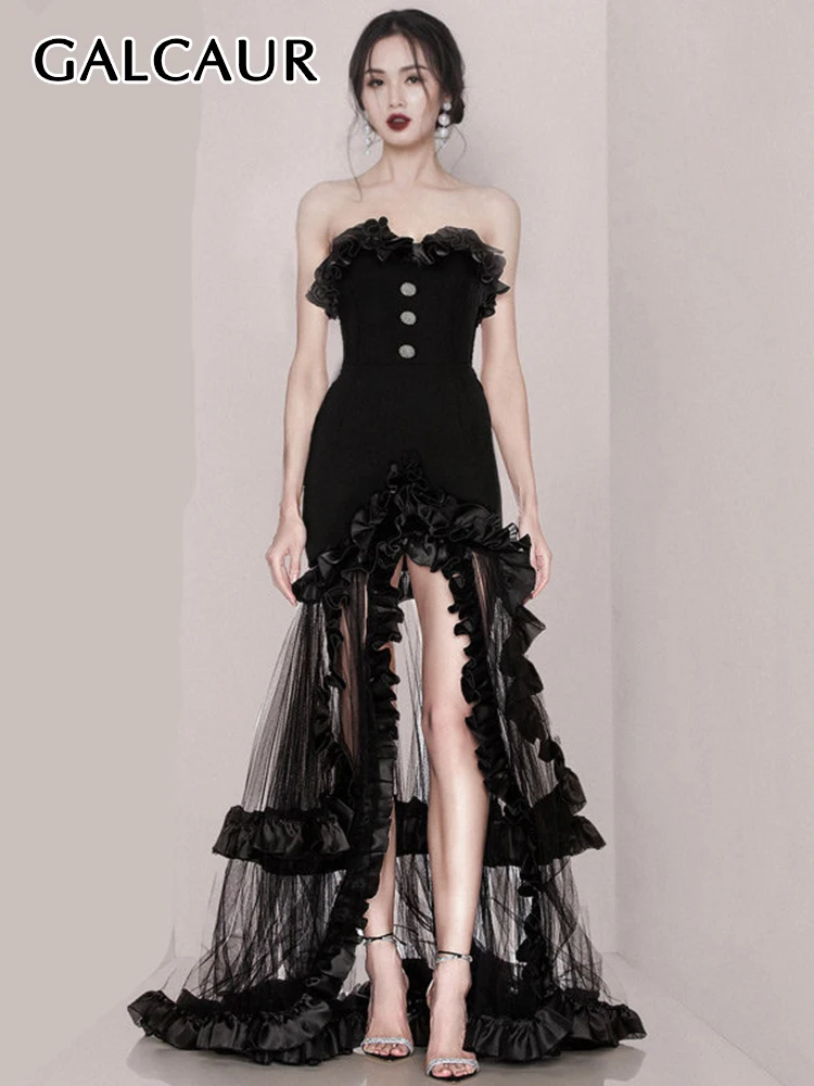 Женское платье с оборками, без бретелек, с высокой талией
Женское платье с оборками, без бретелек, с высокой талией