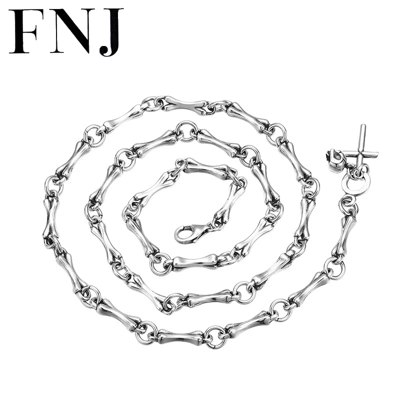 FNJ 4mm Bone Chain Necklace 925 Silver 45cm to 65cm Original S925 Thai Women Vintage New Fashion Skull Cross Punk
FNJ 4mm Bone Chain Necklace 925 Silver 45cm to 65cm Original S925 Thai Women Vintage New Fashion Skull Cross Punk