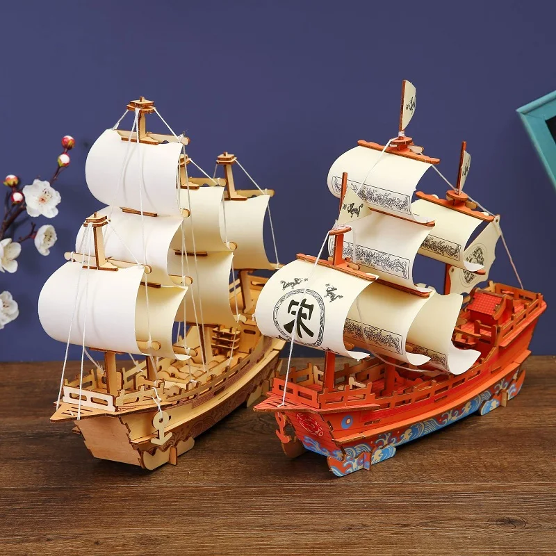 

Модель парусника, строительные комплекты, деревянная головоломка, ручная работа, трехмерная Сборная модель корабля, украшения, детские развивающие игрушки