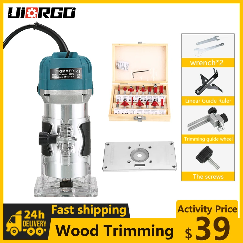 Uiorgo Wood Router Machine Wood Electric Trimmer 800W 30000RPM 1/4 Inch Wood Carving Milling Cutting Tools Carpenter Power Tool
Uiorgo Wood Router Machine Wood Electric Trimmer 800W 30000RPM 1/4 Inch Wood Carving Milling Cutting Tools Carpenter Power Tool