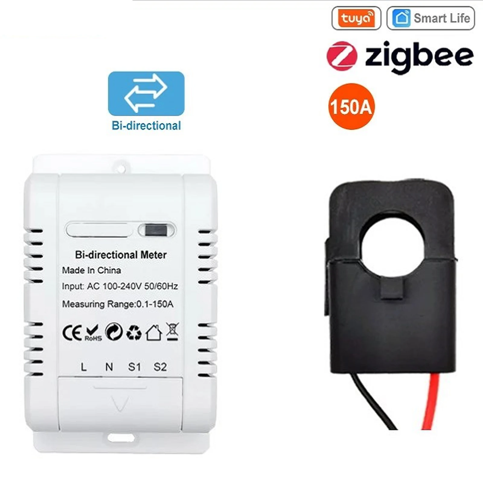 Smart Energy Meter Monitoring Solar Photovoltaic Tuya Two-way ZIGBEE 150A Clamp 1pcs Bi Directionele Brand New
Smart Energy Meter Monitoring Solar Photovoltaic Tuya Two-way ZIGBEE 150A Clamp 1pcs Bi Directionele Brand New