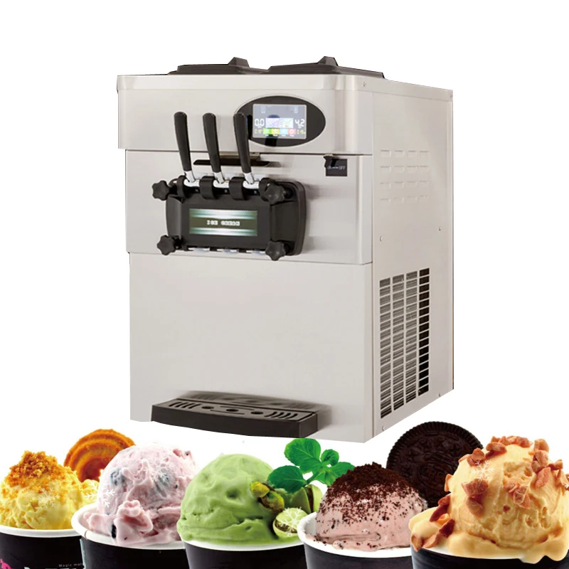 Sweet Cones Soft Ice Cream Machine Commercial Desktop 20-28L/H High capacity Three flavors Ice Cream Maker machine
Sweet Cones Soft Ice Cream Machine Commercial Desktop 20-28L/H High capacity Three flavors Ice Cream Maker machine