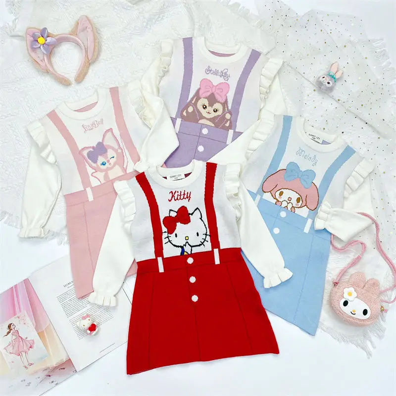 Sanrio Hellokitty мимелоди кавайное осенне-зимнее платье для девочек, милое платье принцессы, детское мультяшное вязаное платье-свитер, юбка
Sanrio Hellokitty мимелоди кавайное осенне-зимнее платье для девочек, милое платье принцессы, детское мультяшное вязаное платье-свитер, юбка