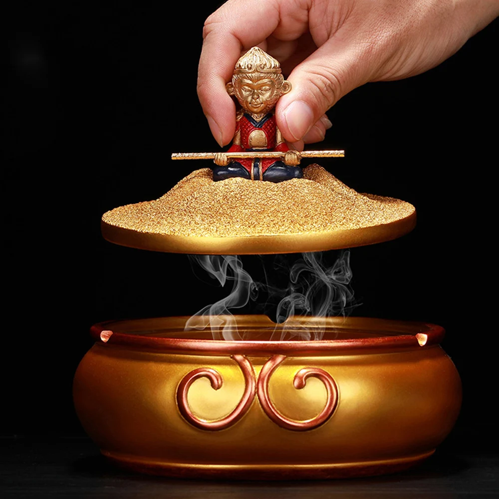 Resin Cartoon Monkey King Ashtray Chinese style Anti-Ash Large Capacity Ashtray Living Room Office Decor Gift Ashtray with lid
Resin Cartoon Monkey King Ashtray Chinese style Anti-Ash Large Capacity Ashtray Living Room Office Decor Gift Ashtray with lid