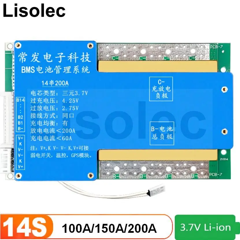 BMS 14S 48V 18650 Battery 80A 100A 120A with Balance Temperature Control Protection Board Balancing Charge Circuit Plates Module
BMS 14S 48V 18650 Battery 80A 100A 120A with Balance Temperature Control Protection Board Balancing Charge Circuit Plates Module