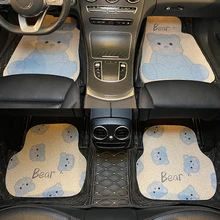 Car Mats Floor Mat Carpet Cute Cartoon Foot Pad Waterproof For Mini Cooper Bmw Audi Ford Honda Accord Kona Toyota Nissan Kia