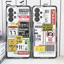 Stickers Collage Case For Samsung Galaxy S20 Plus S21 FE S22 S23 Ultra A54 A53 A52 A33 A32 A13 A73 Label Aesthetic Phone Cover