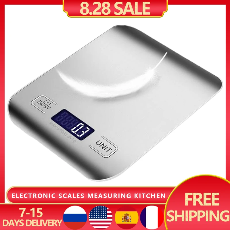 Kitchen Scale Digital Multi-Function Stainless Steel Weighing Scale with Lcd Display 5/10Kg Electronic Scales Measuring
Kitchen Scale Digital Multi-Function Stainless Steel Weighing Scale with Lcd Display 5/10Kg Electronic Scales Measuring