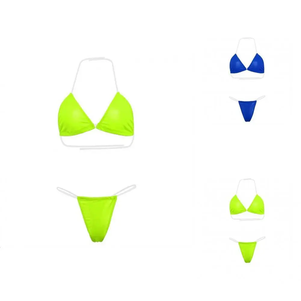 Quick Drying Charming Halter Triangle Bra High Waist Thong Swimwear Two Pieces Bathing Suit Casual for Travel 
Quick Drying Charming Halter Triangle Bra High Waist Thong Swimwear Two Pieces Bathing Suit Casual for Travel