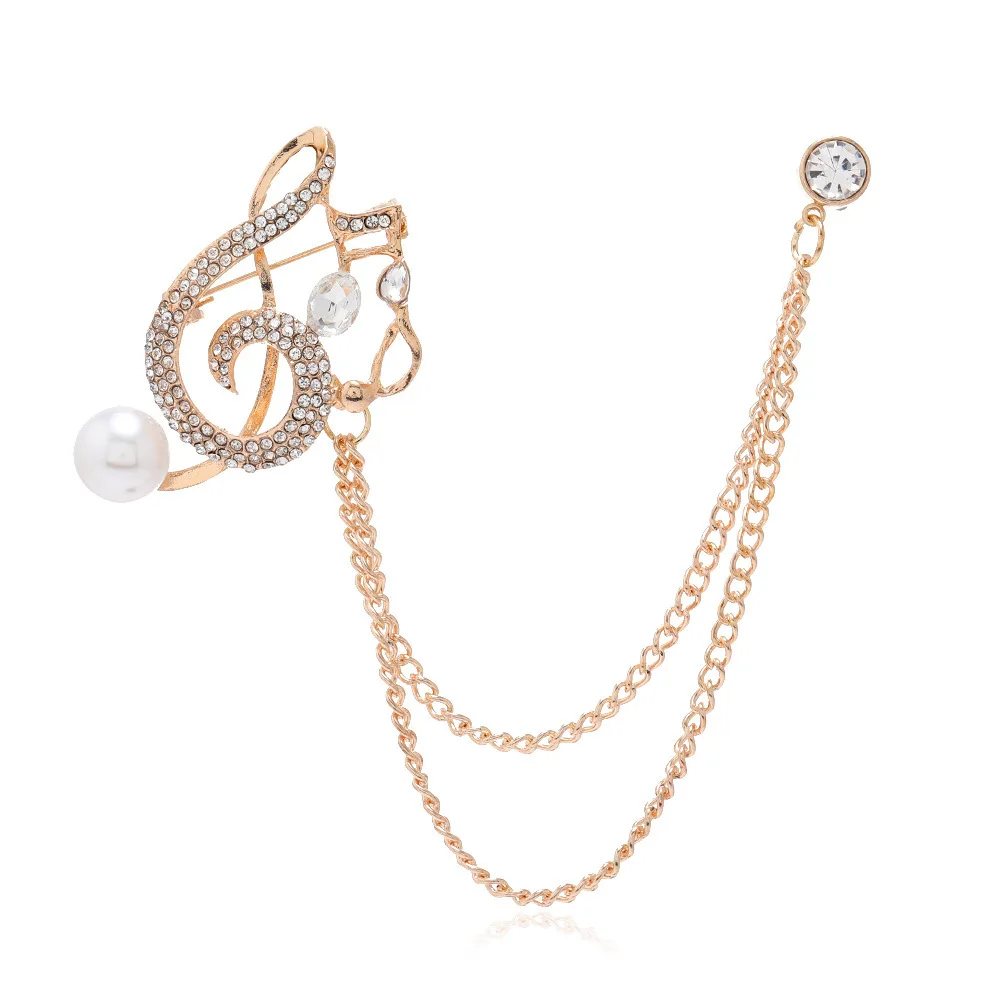 Korean Musical Notes Brooch Rhinestones Crystal Tassel Chain Lapel Pins and Brooches for Women and Men Collar Pins Accessories
Korean Musical Notes Brooch Rhinestones Crystal Tassel Chain Lapel Pins and Brooches for Women and Men Collar Pins Accessories