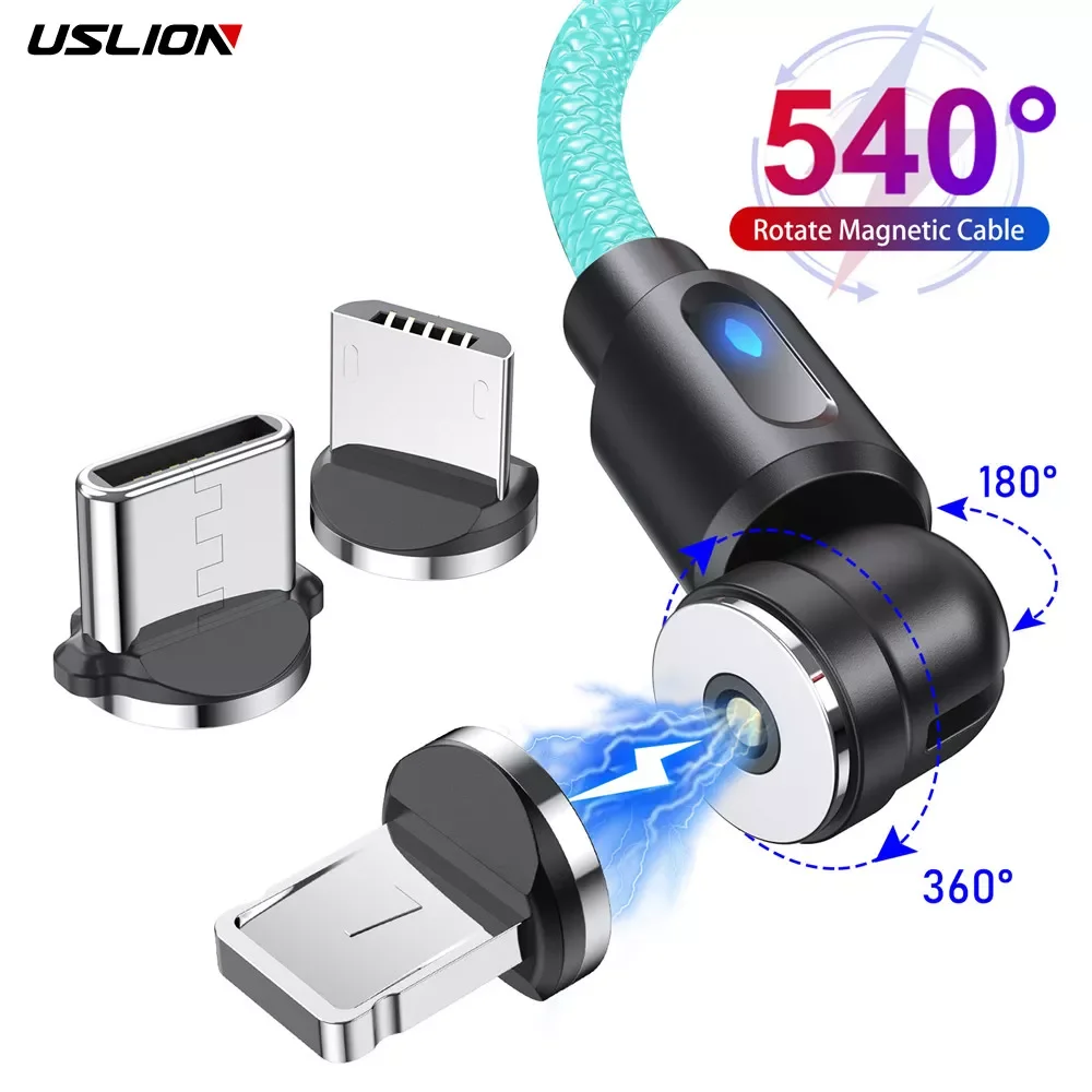 USLION Magnetic 540 Rotate Charging Cable Mobile Phone USB Type C Cable For iphone Xiaomi Samsung LED Micro USB Type C Wires
USLION Magnetic 540 Rotate Charging Cable Mobile Phone USB Type C Cable For iphone Xiaomi Samsung LED Micro USB Type C Wires
