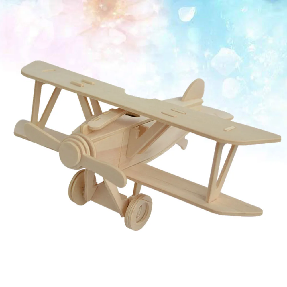 

Airplane Wooden Model Plane Toy Puzzle Wood Kids Kits Kit 3D Airplanes Craft Crafts Assemble Jigsaw Build Diy Puzzles Bulk Toys