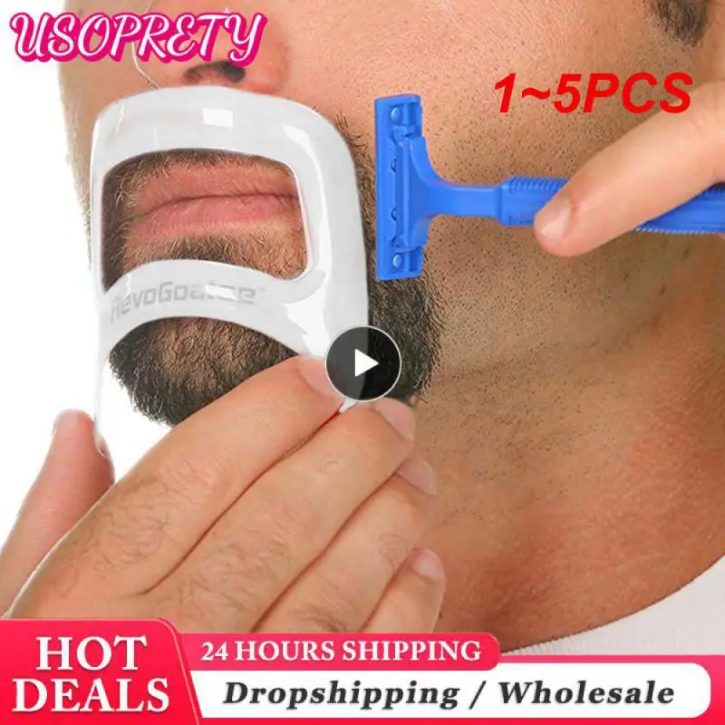 

1~5PCS Hairbrush Symmetric Cut Salon Mustache Beard Styling Template Shaving Shave For Beard Shape Styling Tools